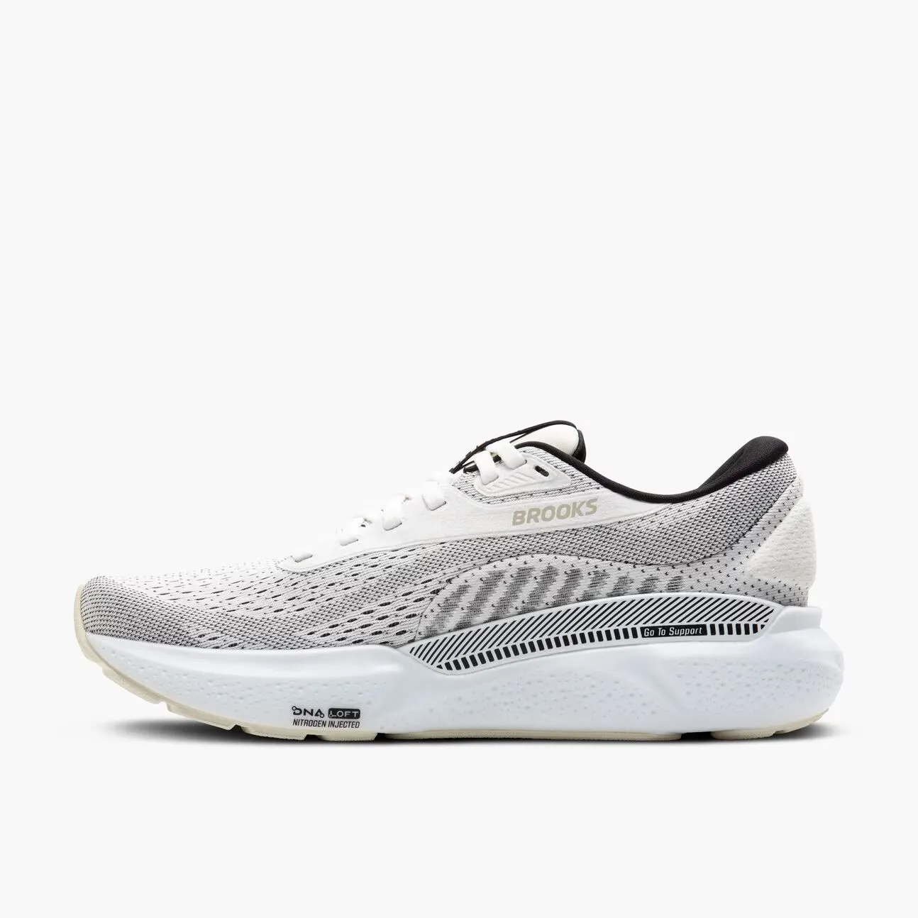 Brooks Adrenaline GTS 24 White/Black/Pelican Runner 1104371D 126 Men\'s 11.5 NIB Brooks Adrenaline GTS 24 Black - White – Fit2Run main image 4